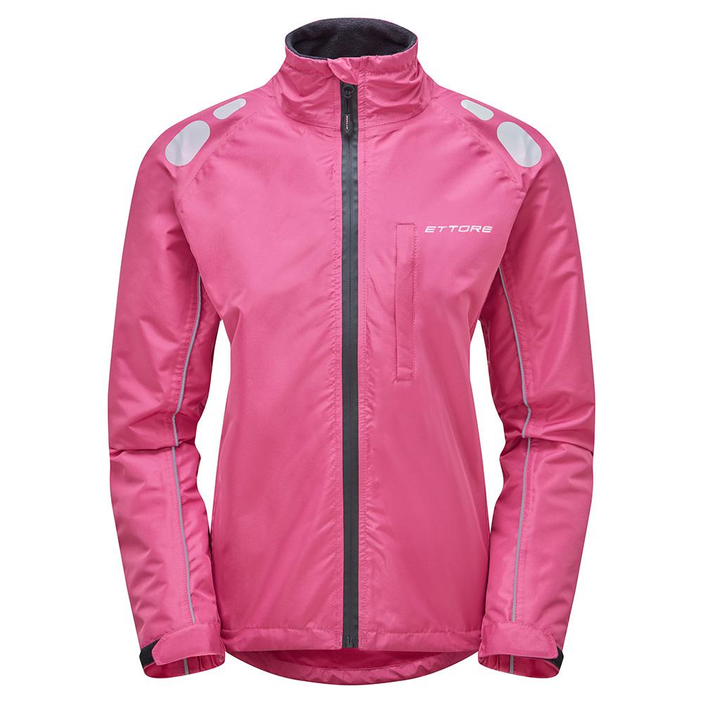 Ettore Night Eagle Ladies Waterproof Breathable High Visibility Pink Cycling Jacket