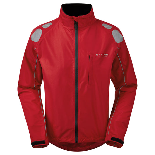 Ettore wasserdichte Atmungsaktive Herren Fahrradjacke Hohe Sichtbarkeit Hi-Vis - Rot - Night Eagle II