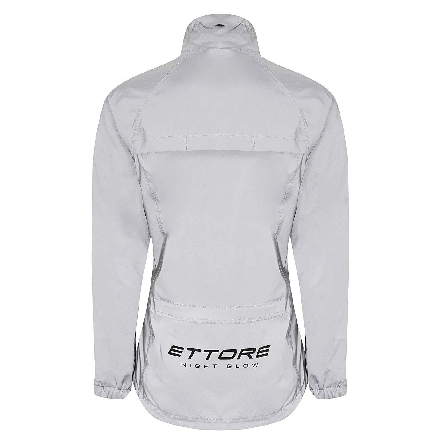 Ettore Night Glow Ladies Waterproof Breathable High Visibility Reflective Silver Cycling Jacket