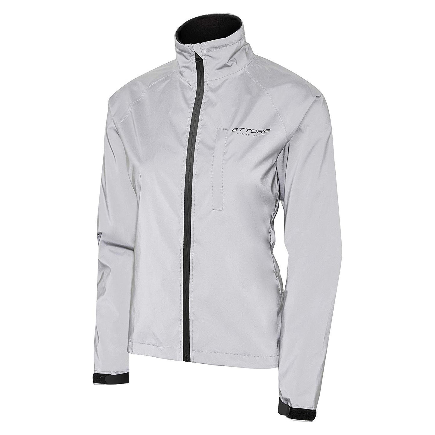 Ettore Night Glow Ladies Waterproof Breathable High Visibility Reflective Silver Cycling Jacket