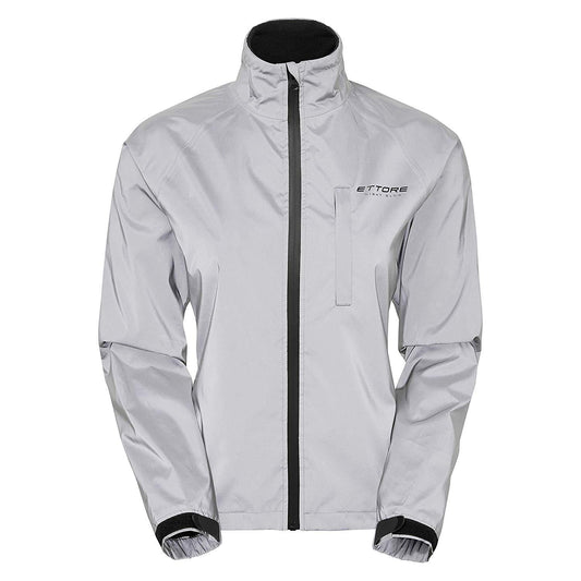 Ettore Damen Radsportjacke wasserdicht atmungsaktiv High-Vis reflektierende Silber - Night Glow